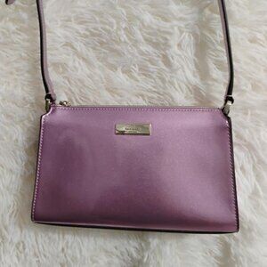 Kate Spade Kenzie Small Crossbody Bag Color Metallic Quartz Pink Patent.  NWT